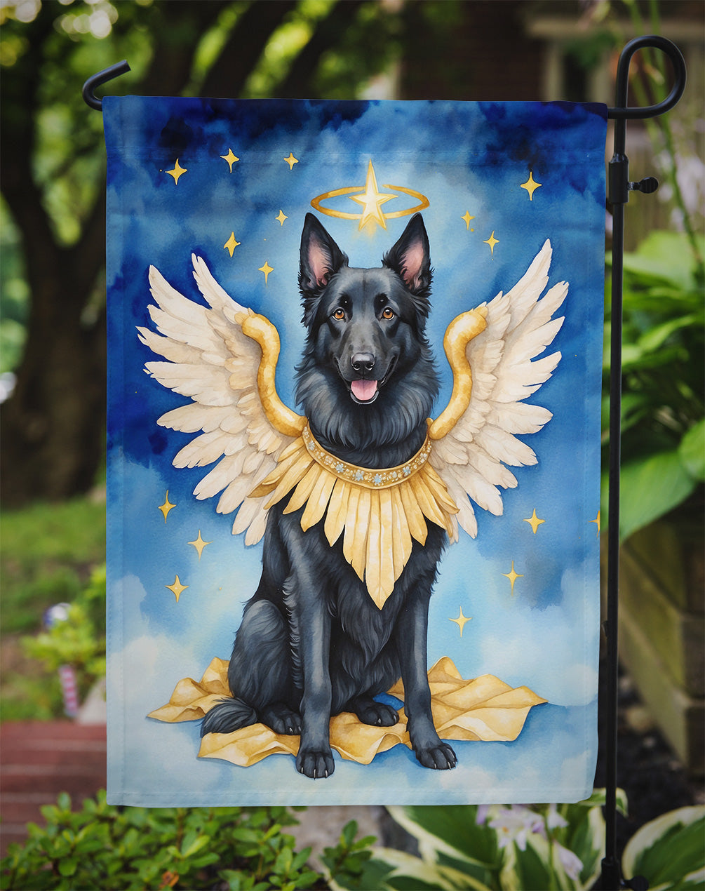 Belgian Sheepdog My Angel Garden Flag – Memorial or Christmas Dog Angel Decor