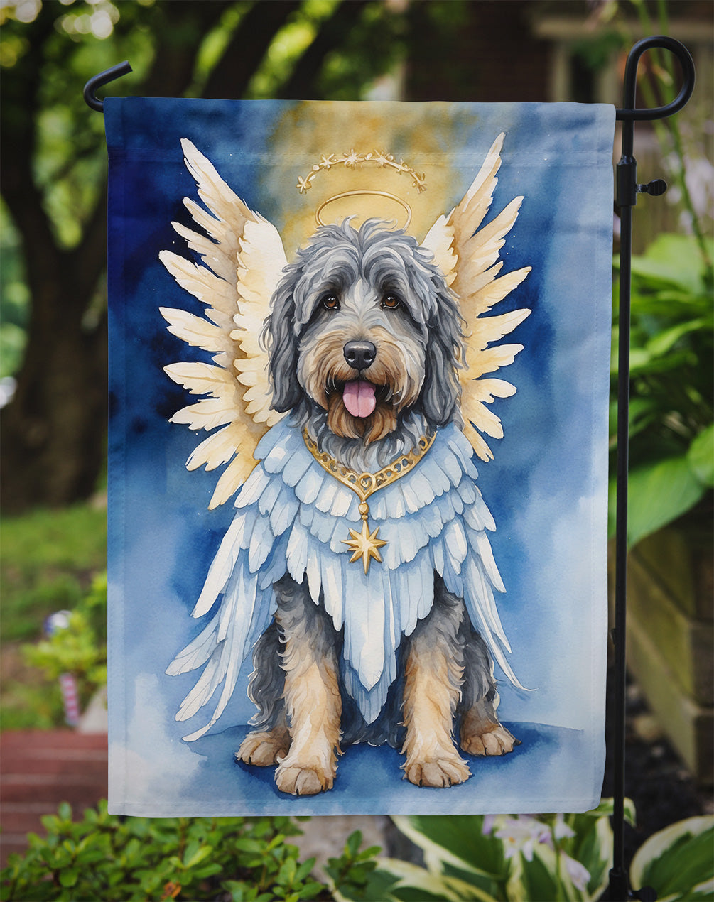 Bergamasco Sheepdog My Angel Garden Flag – Memorial or Christmas Dog Angel Decor