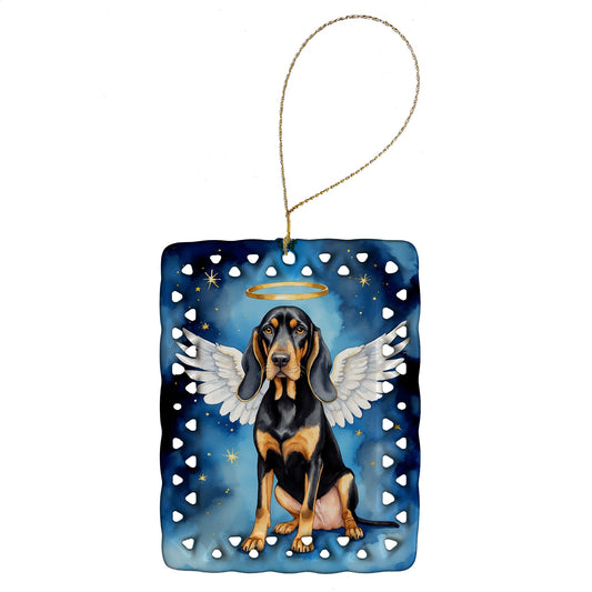 Black and Tan Coonhound My Angel Porcelain Ornament
