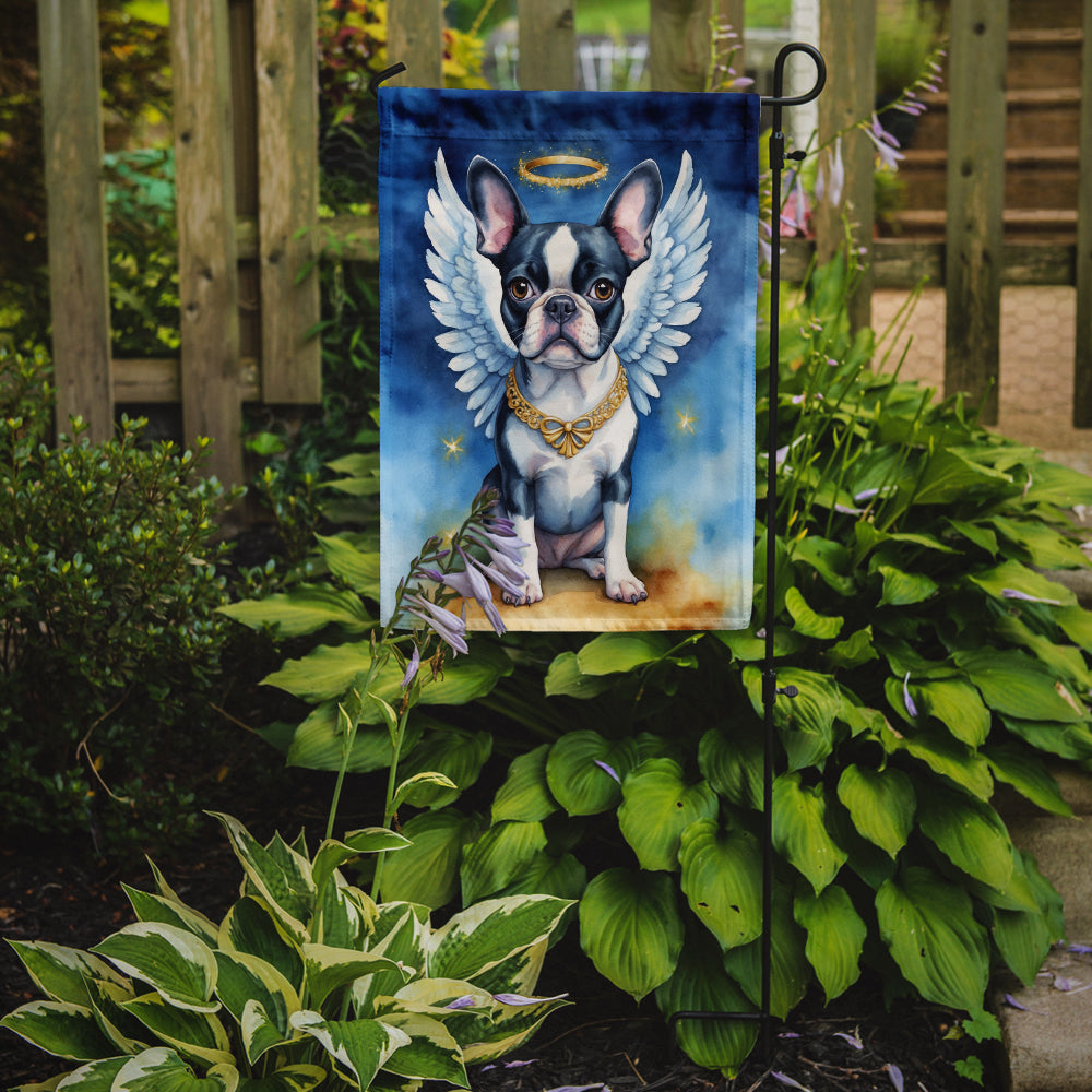 Boston Terrier My Angel Garden Flag – Memorial or Christmas Dog Angel Decor