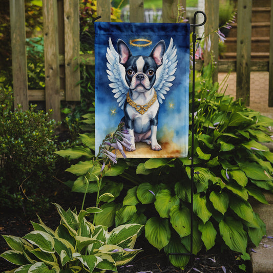 Boston Terrier My Angel Garden Flag – Memorial or Christmas Dog Angel Decor