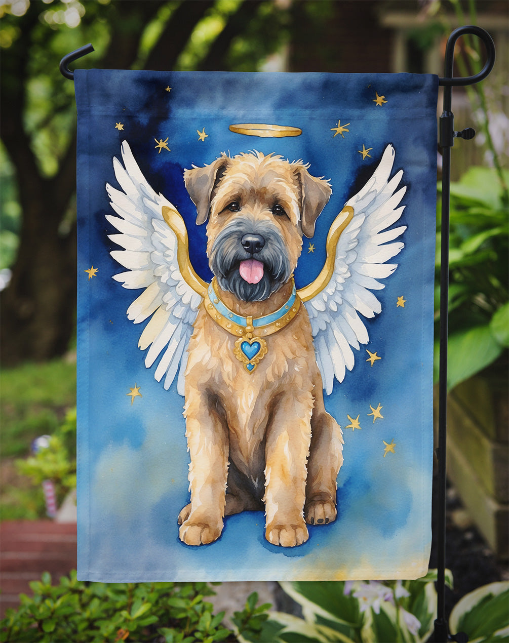 Bouvier des Flandres My Angel Garden Flag – Memorial or Christmas Dog Angel Decor