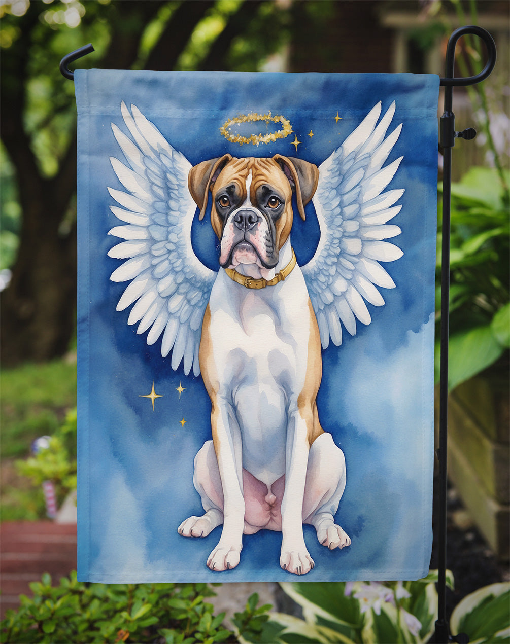 Boxer My Angel Garden Flag – Memorial or Christmas Dog Angel Decor