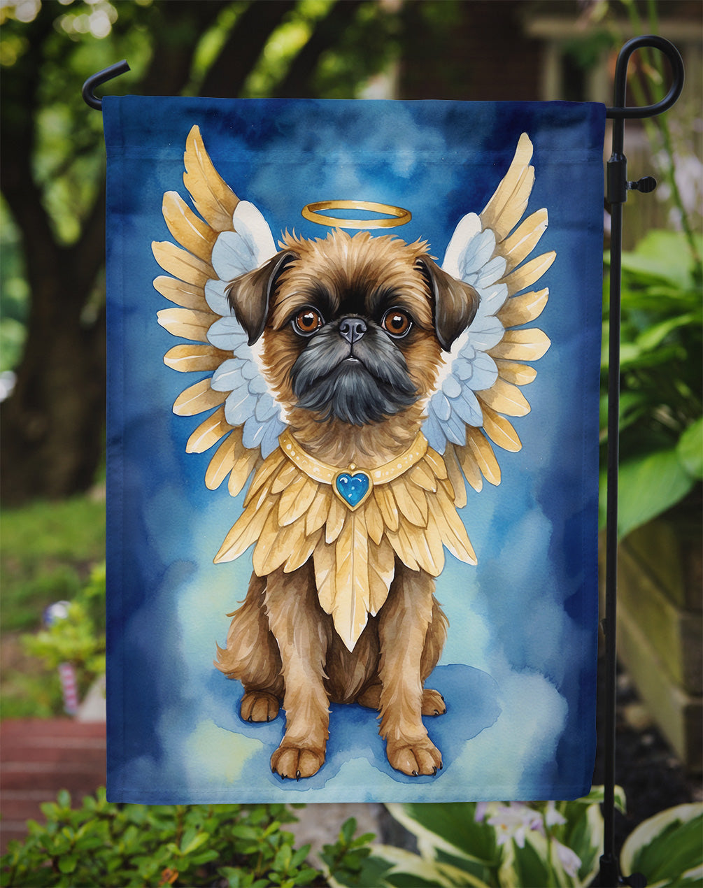 Brussels Griffon My Angel Garden Flag – Memorial or Christmas Dog Angel Decor