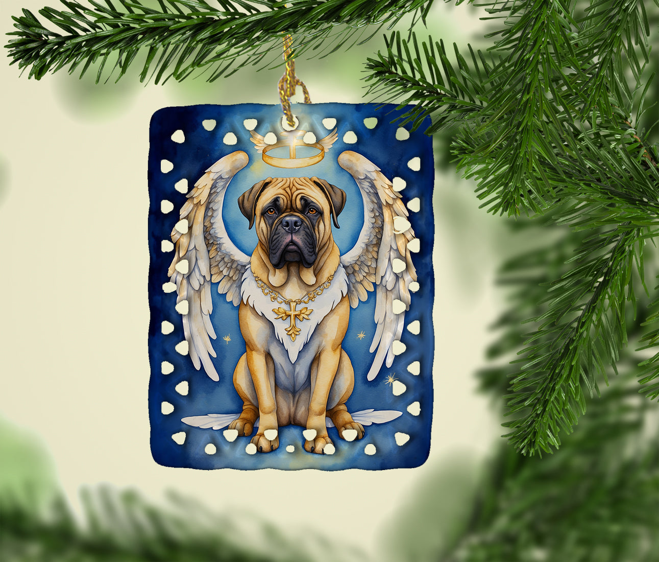 Bullmastiff My Angel Porcelain Ornament
