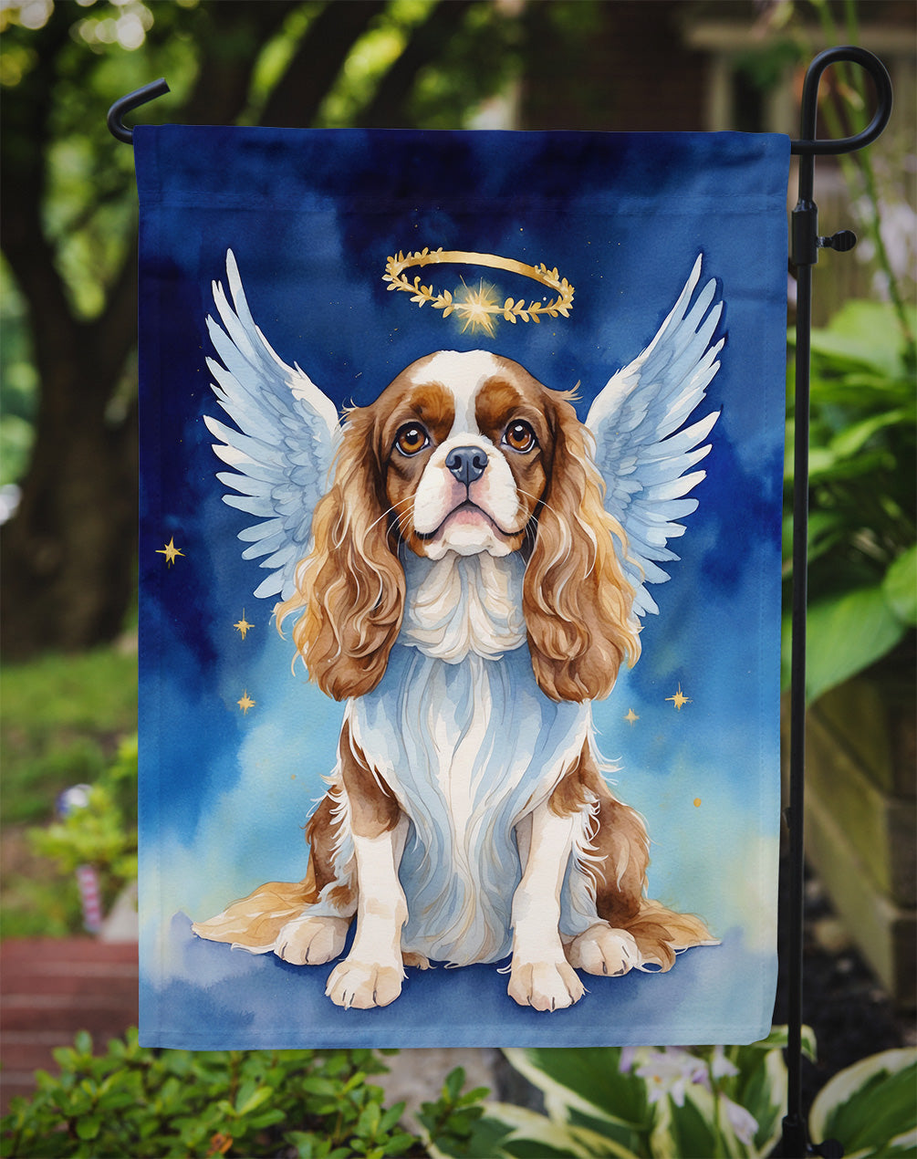 Cavalier Spaniel My Angel Garden Flag – Memorial or Christmas Dog Angel Decor