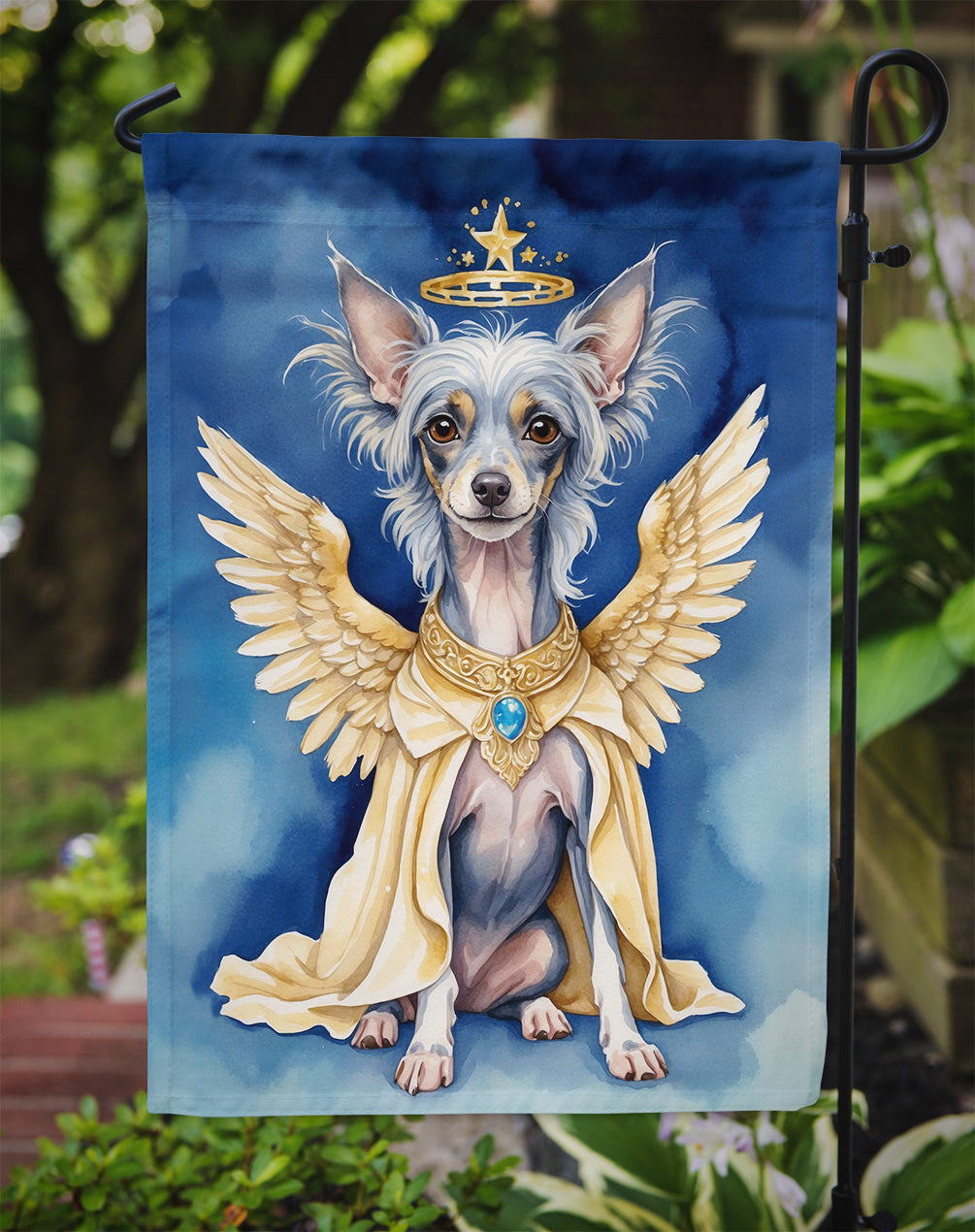 Chinese Crested My Angel Garden Flag – Memorial or Christmas Dog Angel Decor