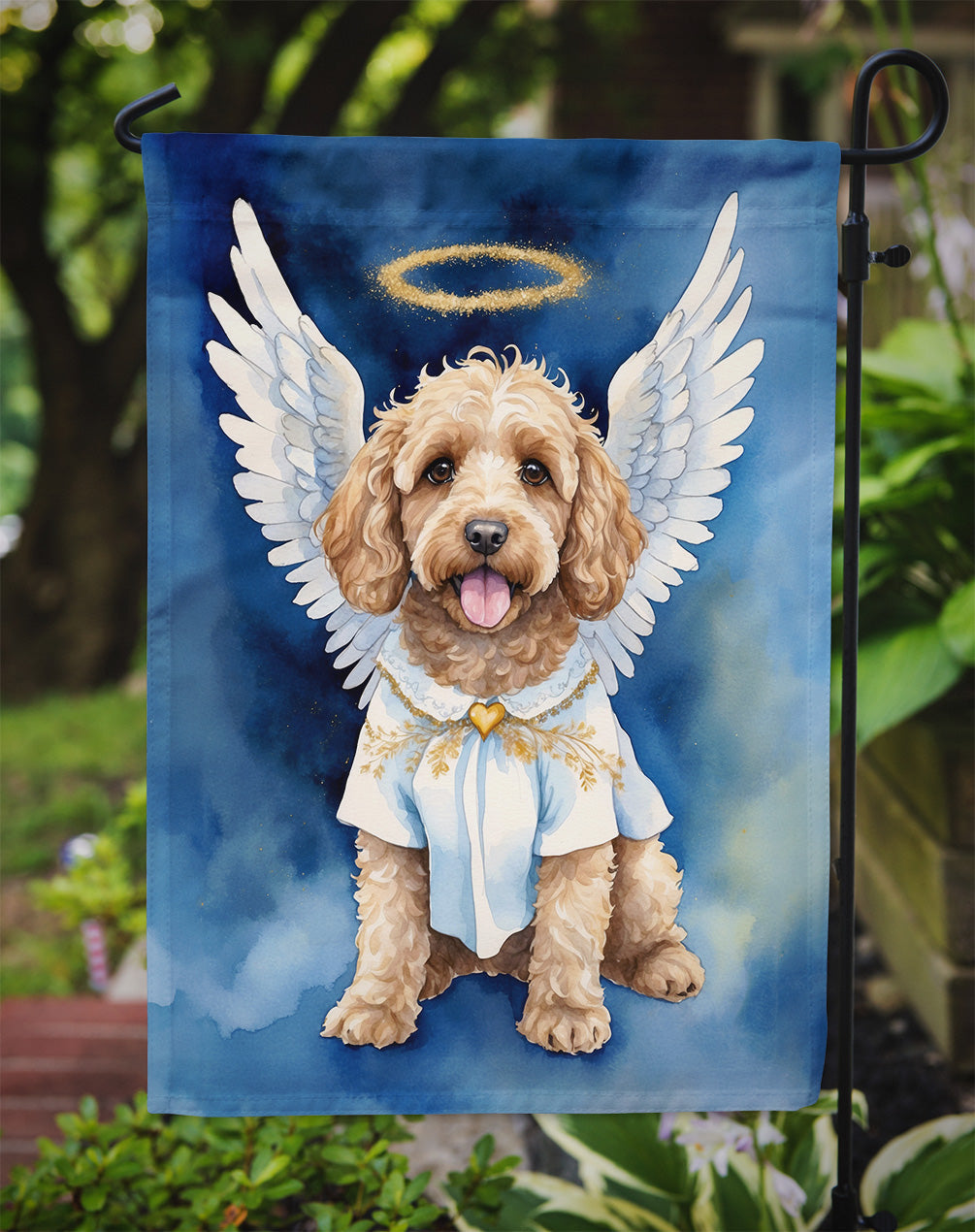 Cockapoo My Angel Garden Flag – Memorial or Christmas Dog Angel Decor
