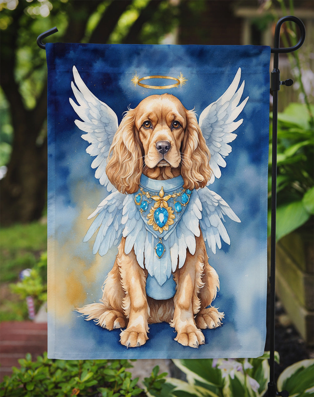 Cocker Spaniel My Angel Garden Flag – Memorial or Christmas Dog Angel Decor