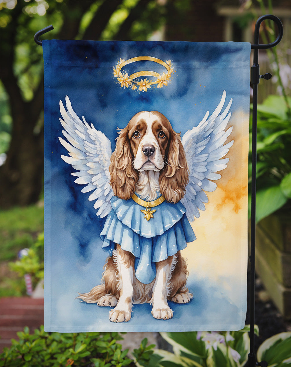 Cocker Spaniel My Angel Garden Flag – Memorial or Christmas Dog Angel Decor