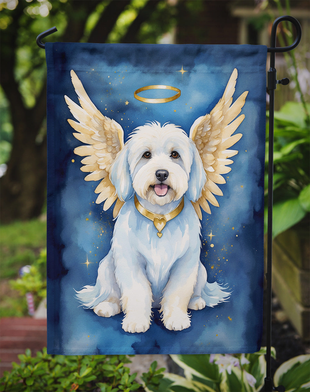 Coton de Tulear My Angel Garden Flag – Memorial or Christmas Dog Angel Decor