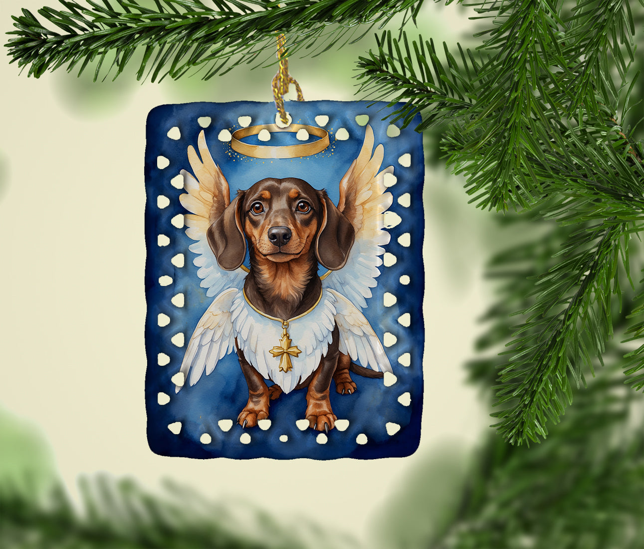Dachshund My Angel Porcelain Ornament