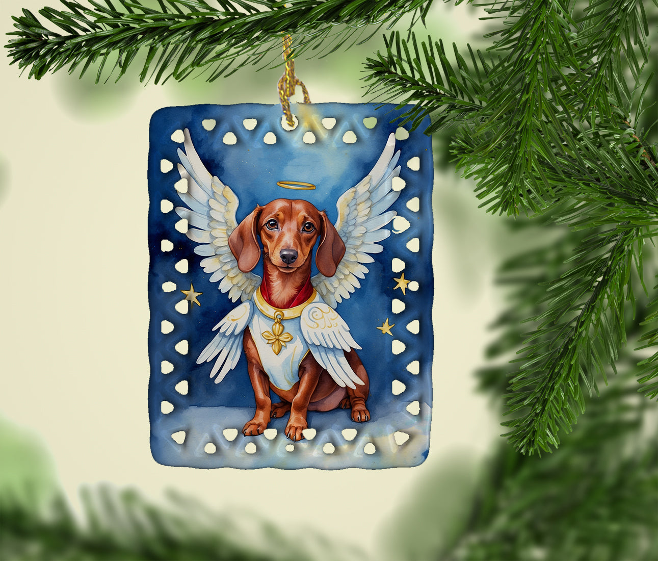 Dachshund My Angel Porcelain Ornament