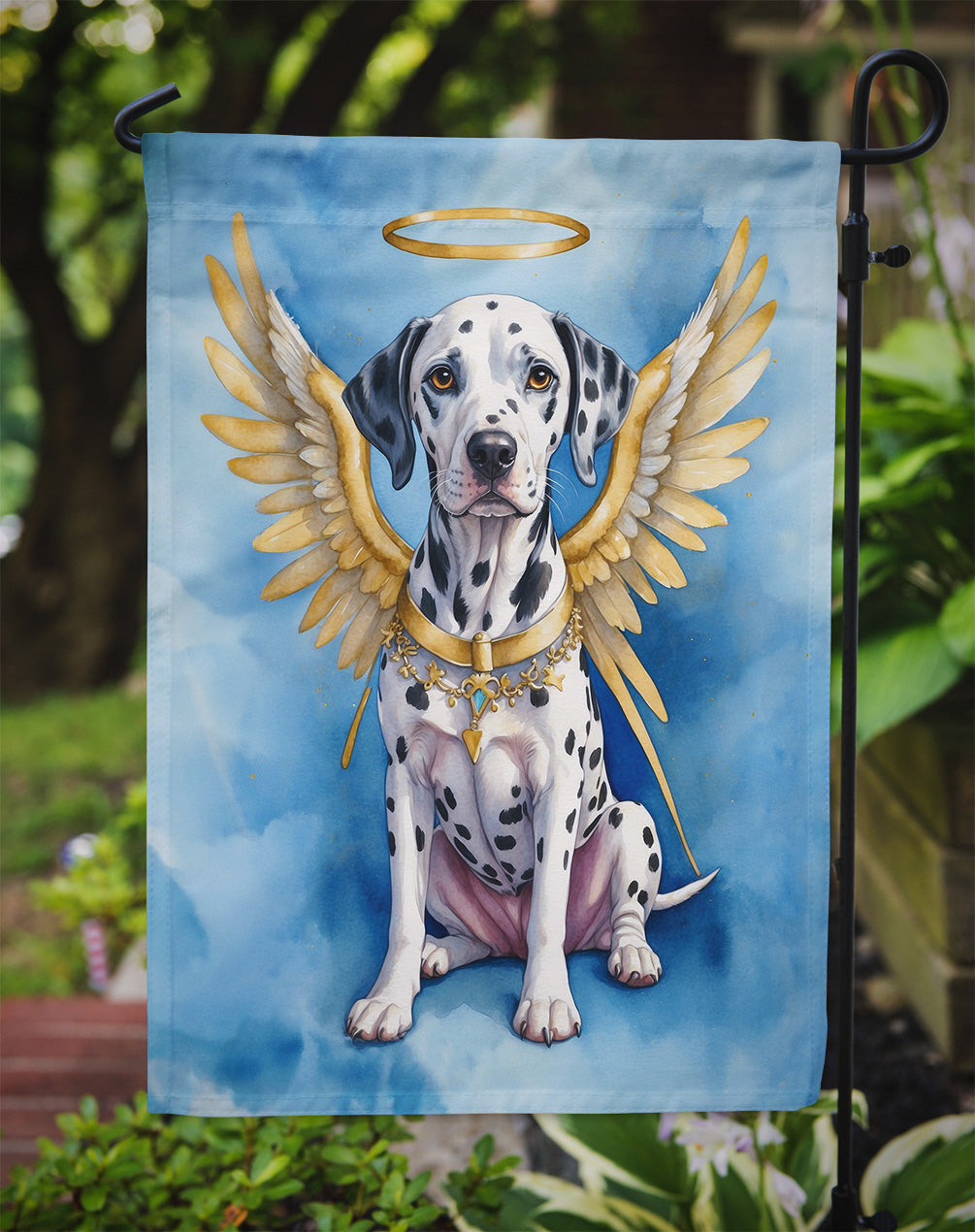 Dalmatian My Angel Garden Flag – Memorial or Christmas Dog Angel Decor