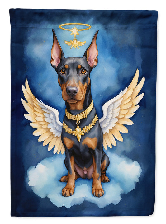 Doberman Pinscher My Angel Garden Flag – Memorial or Christmas Dog Angel Decor