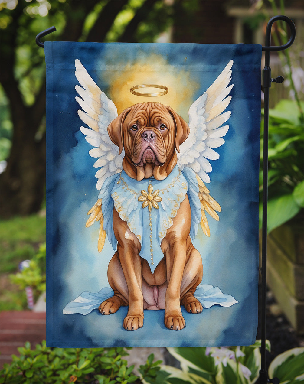Dogue de Bordeaux My Angel Garden Flag – Memorial or Christmas Dog Angel Decor