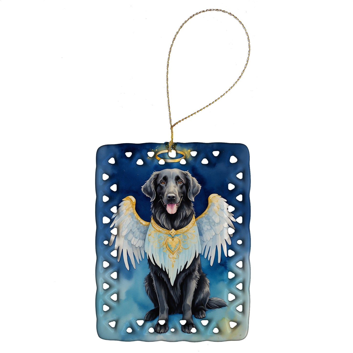 Flat-Coated Retriever My Angel Porcelain Ornament
