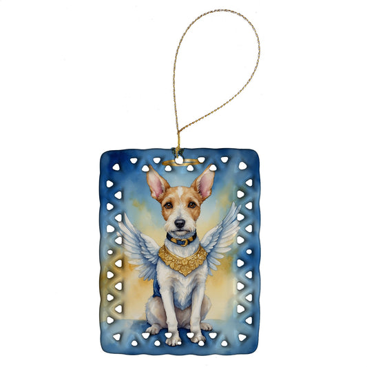 Fox Terrier My Angel Porcelain Ornament