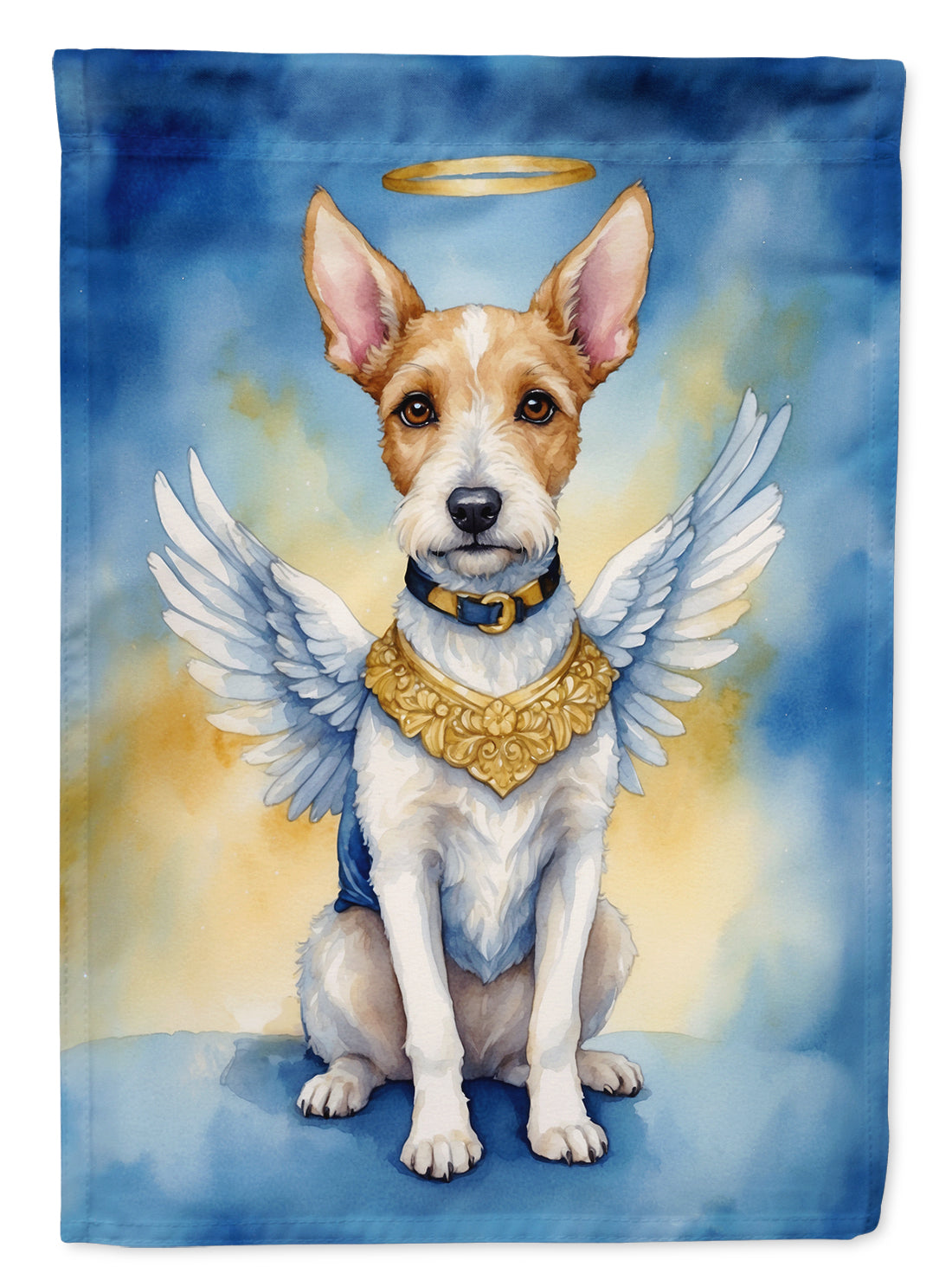 Fox Terrier My Angel Garden Flag – Memorial or Christmas Dog Angel Decor