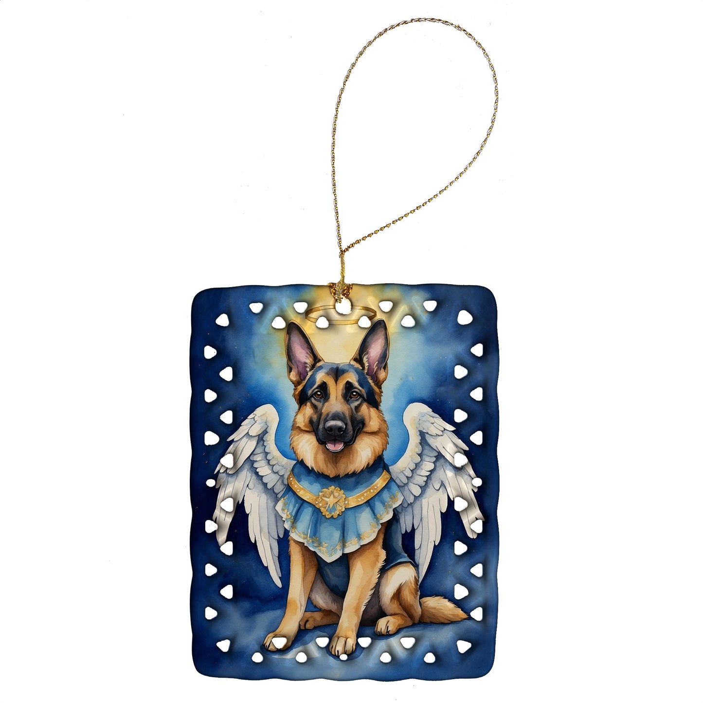 German Shepherd My Angel Porcelain Ornament