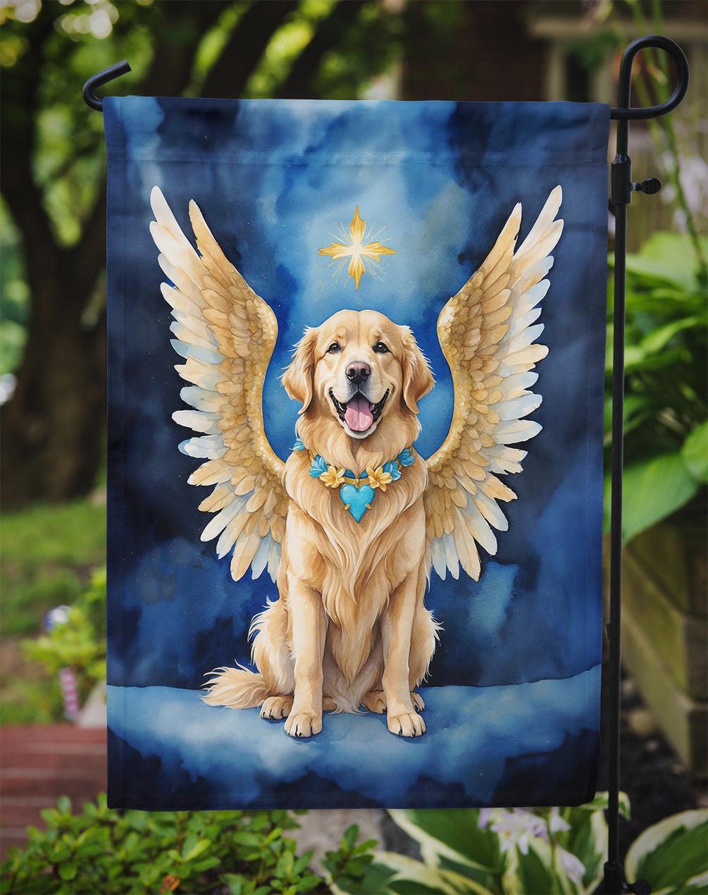 Golden Retriever My Angel Garden Flag – Memorial or Christmas Dog Angel Decor