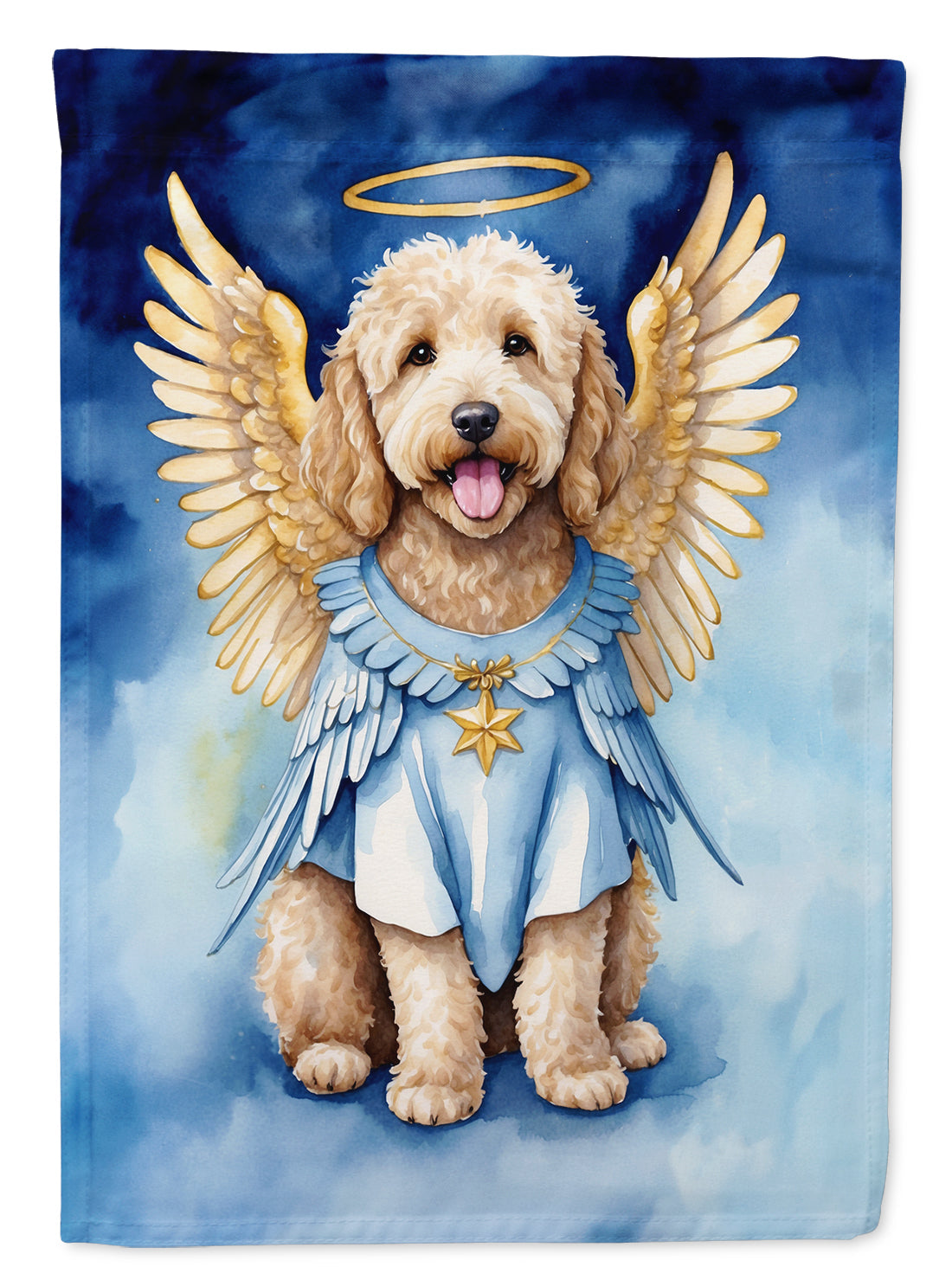 Goldendoodle My Angel Garden Flag – Memorial or Christmas Dog Angel Decor