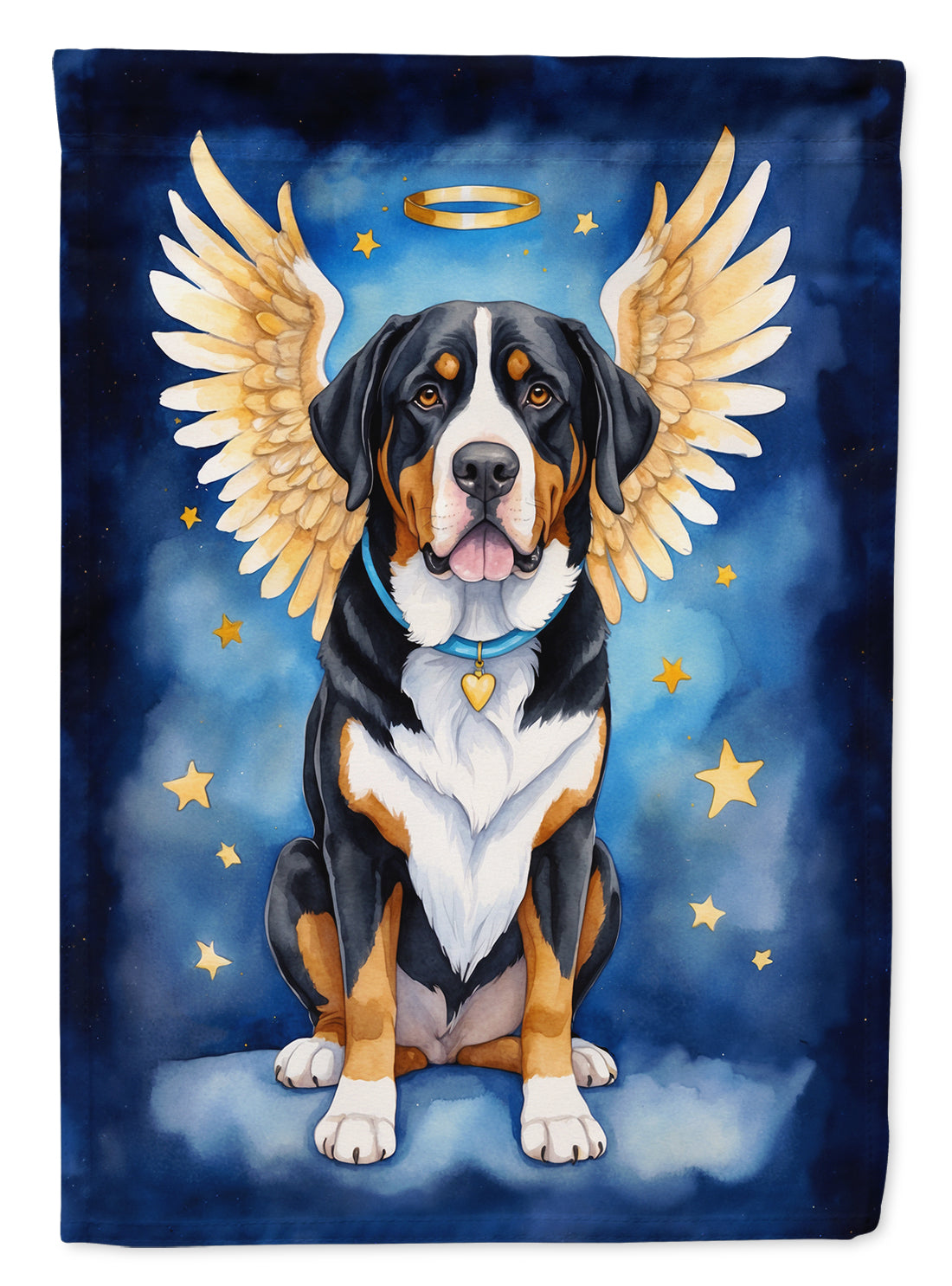 Greater Swiss Mountain Dog My Angel Garden Flag – Memorial or Christmas Dog Angel Decor
