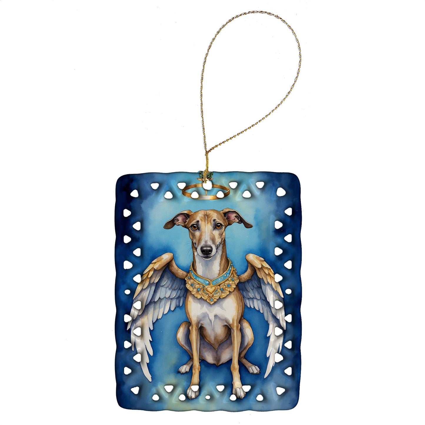 Greyhound My Angel Porcelain Ornament