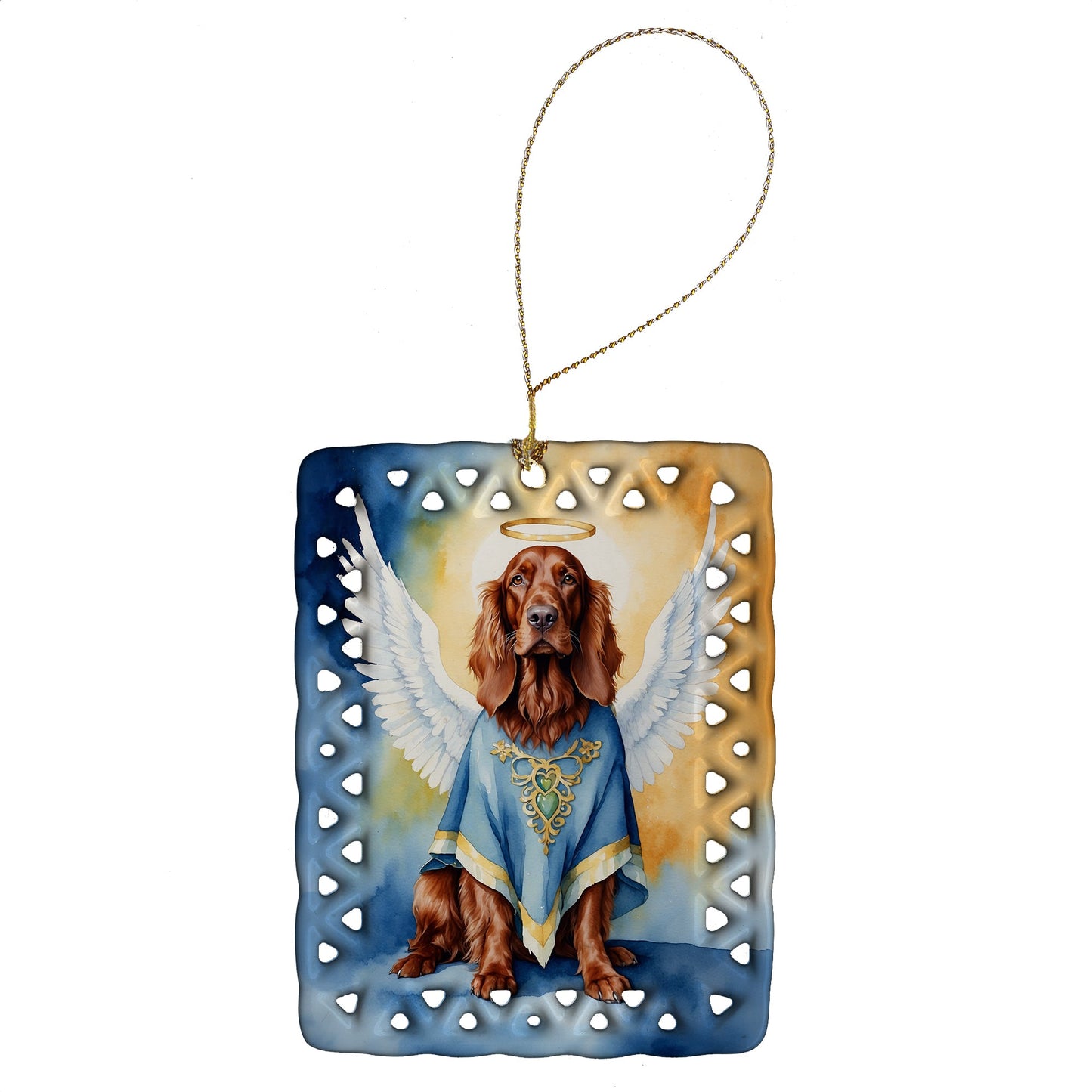 Irish Setter My Angel Porcelain Ornament