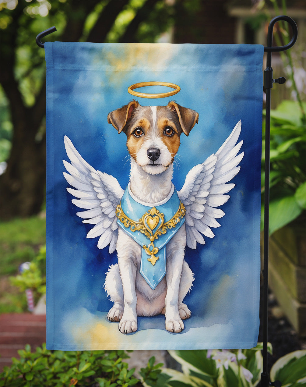 Jack Russell Terrier My Angel Garden Flag – Memorial or Christmas Dog Angel Decor