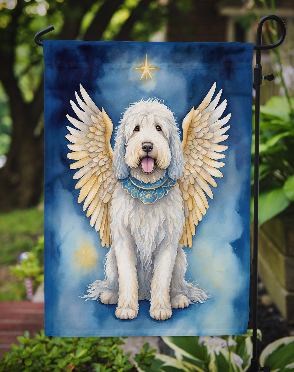 Komondor My Angel Garden Flag – Memorial or Christmas Dog Angel Decor
