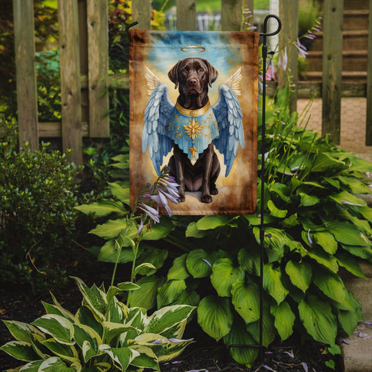 Chocolate Labrador Retriever My Angel Garden Flag – Memorial or Christmas Dog Angel Decor