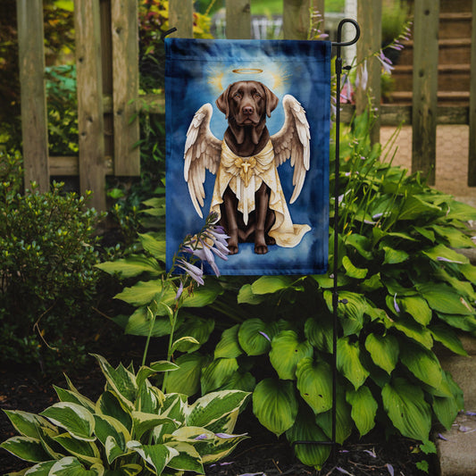 Chocolate Labrador Retriever My Angel Garden Flag – Memorial or Christmas Dog Angel Decor