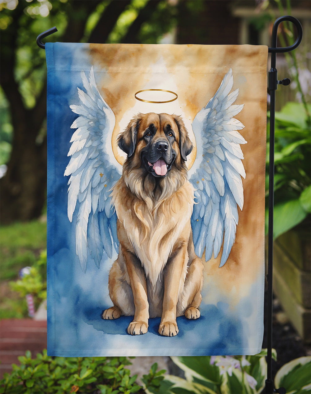 Leonberger My Angel Garden Flag – Memorial or Christmas Dog Angel Decor