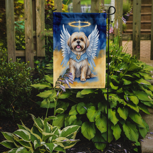 Lhasa Apso My Angel Garden Flag – Memorial or Christmas Dog Angel Decor