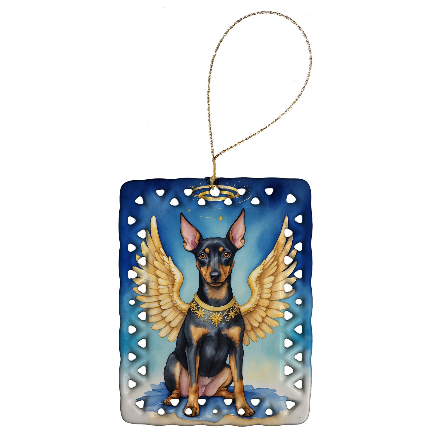 Manchester Terrier My Angel Porcelain Ornament