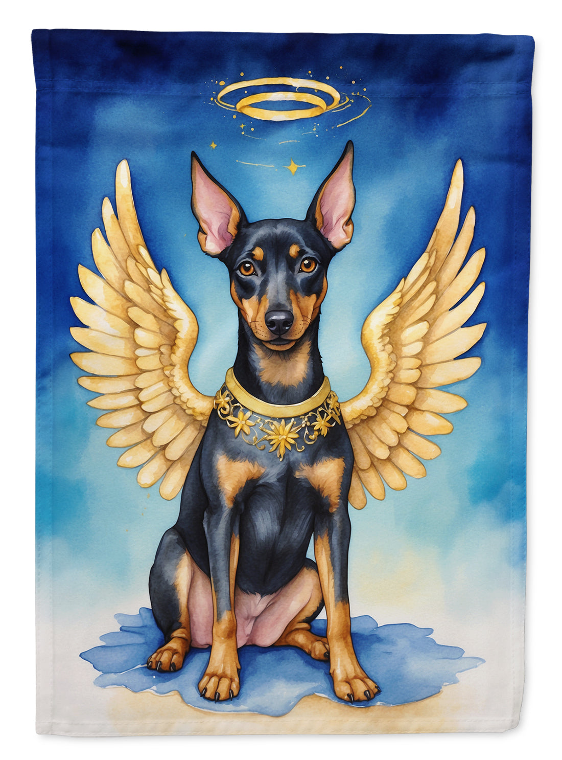 Manchester Terrier My Angel Garden Flag – Memorial or Christmas Dog Angel Decor
