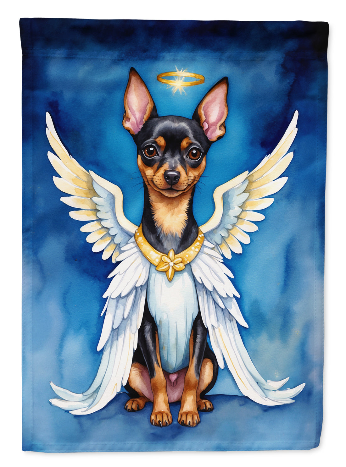 Miniature Pinscher My Angel Garden Flag – Memorial or Christmas Dog Angel Decor