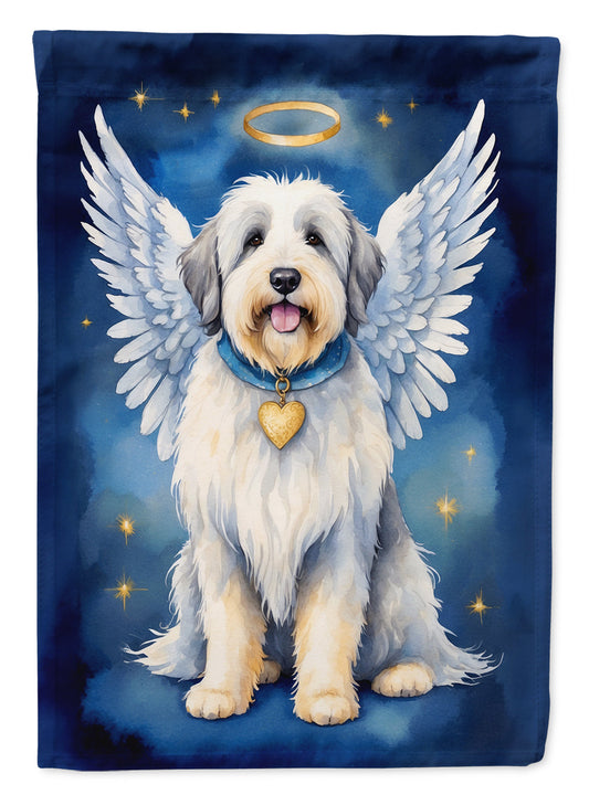 Old English Sheepdog My Angel Garden Flag – Memorial or Christmas Dog Angel Decor