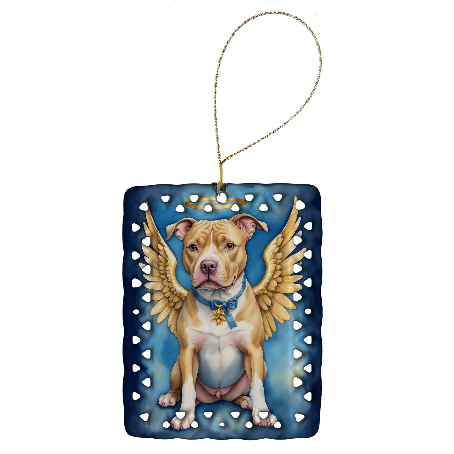 Pit Bull Terrier My Angel Porcelain Ornament