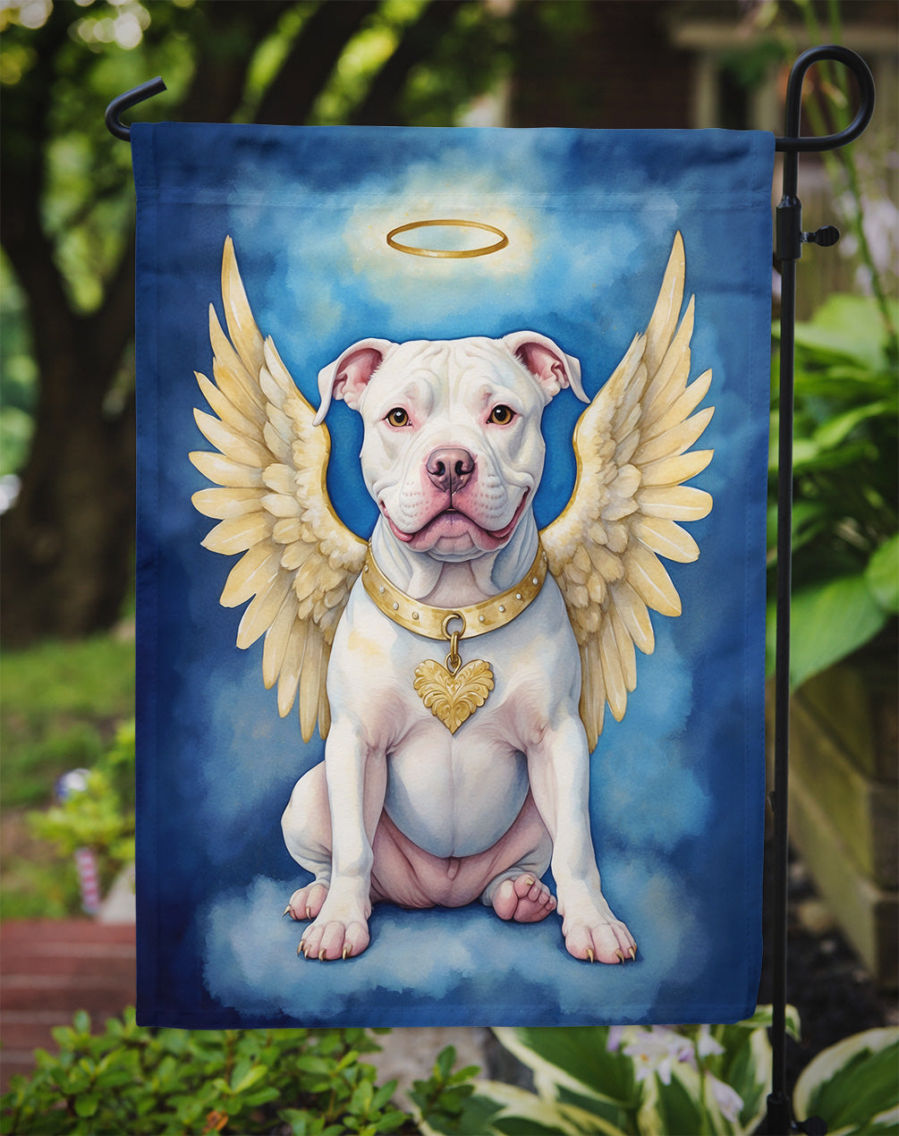 Pit Bull Terrier My Angel Garden Flag – Memorial or Christmas Dog Angel Decor