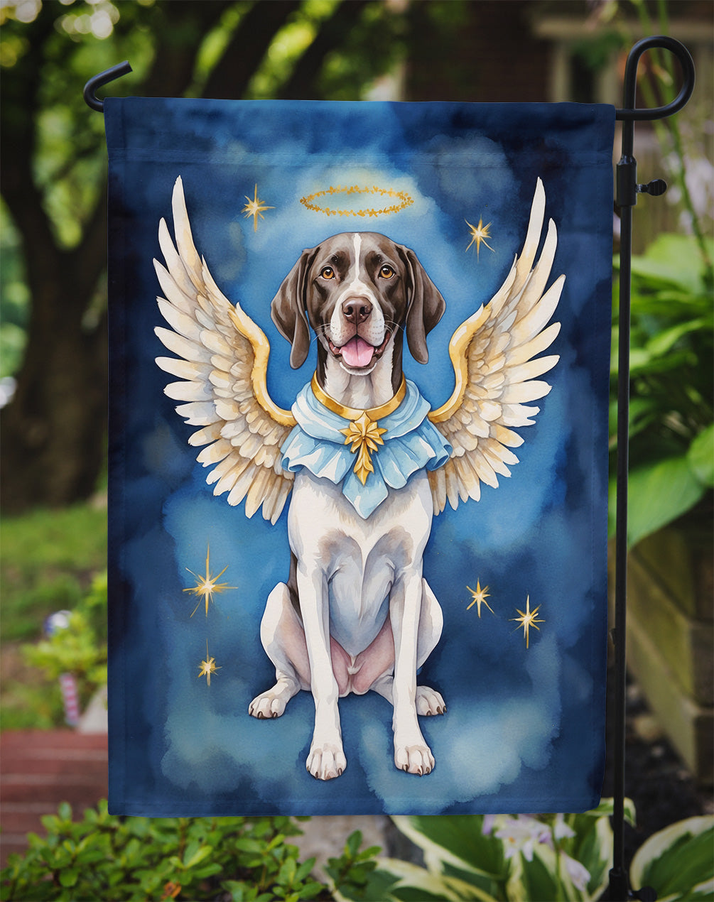 Pointer My Angel Garden Flag – Memorial or Christmas Dog Angel Decor