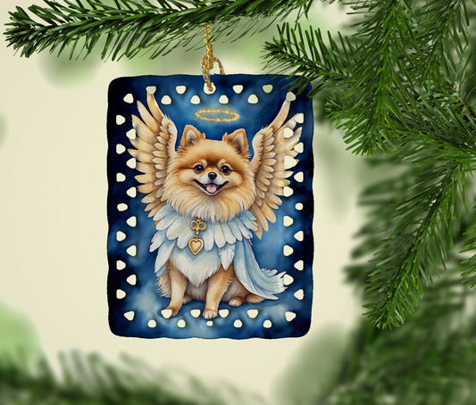 Pomeranian My Angel Porcelain Ornament