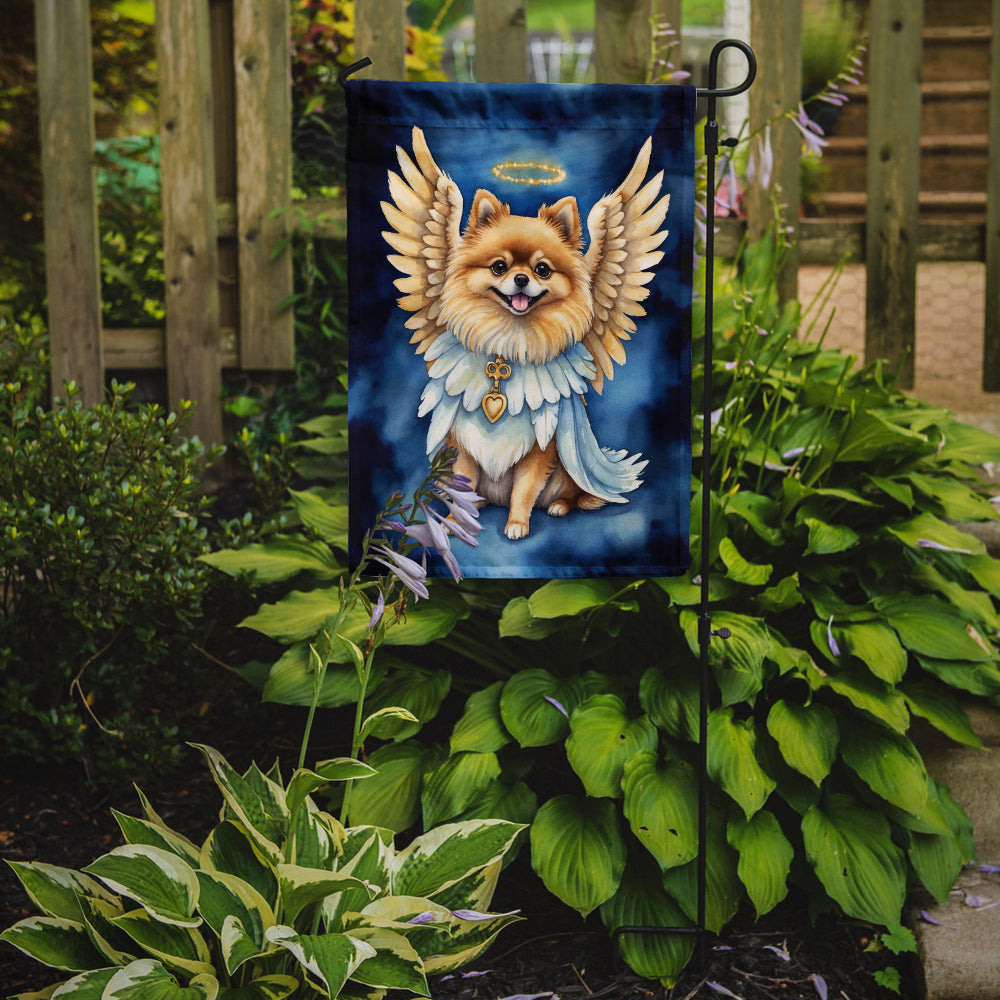 Pomeranian My Angel Garden Flag – Memorial or Christmas Dog Angel Decor