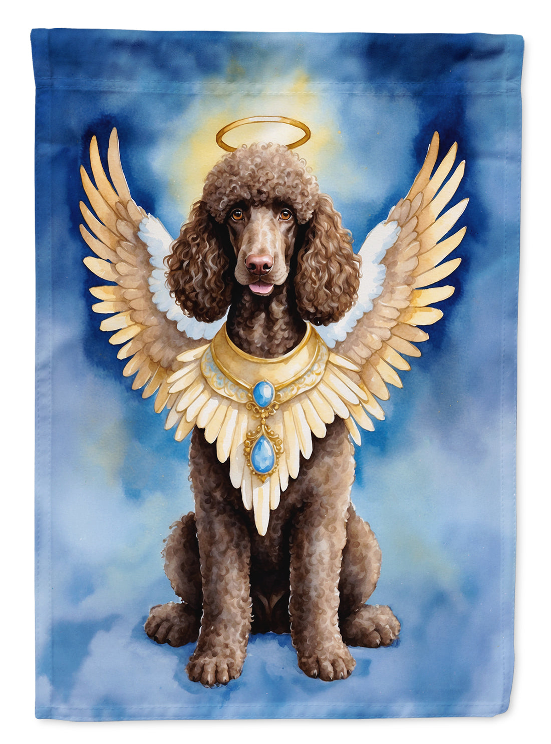Chocolate Poodle My Angel Garden Flag – Memorial or Christmas Dog Angel Decor