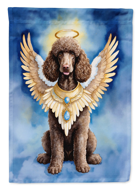 Chocolate Poodle My Angel Garden Flag – Memorial or Christmas Dog Angel Decor
