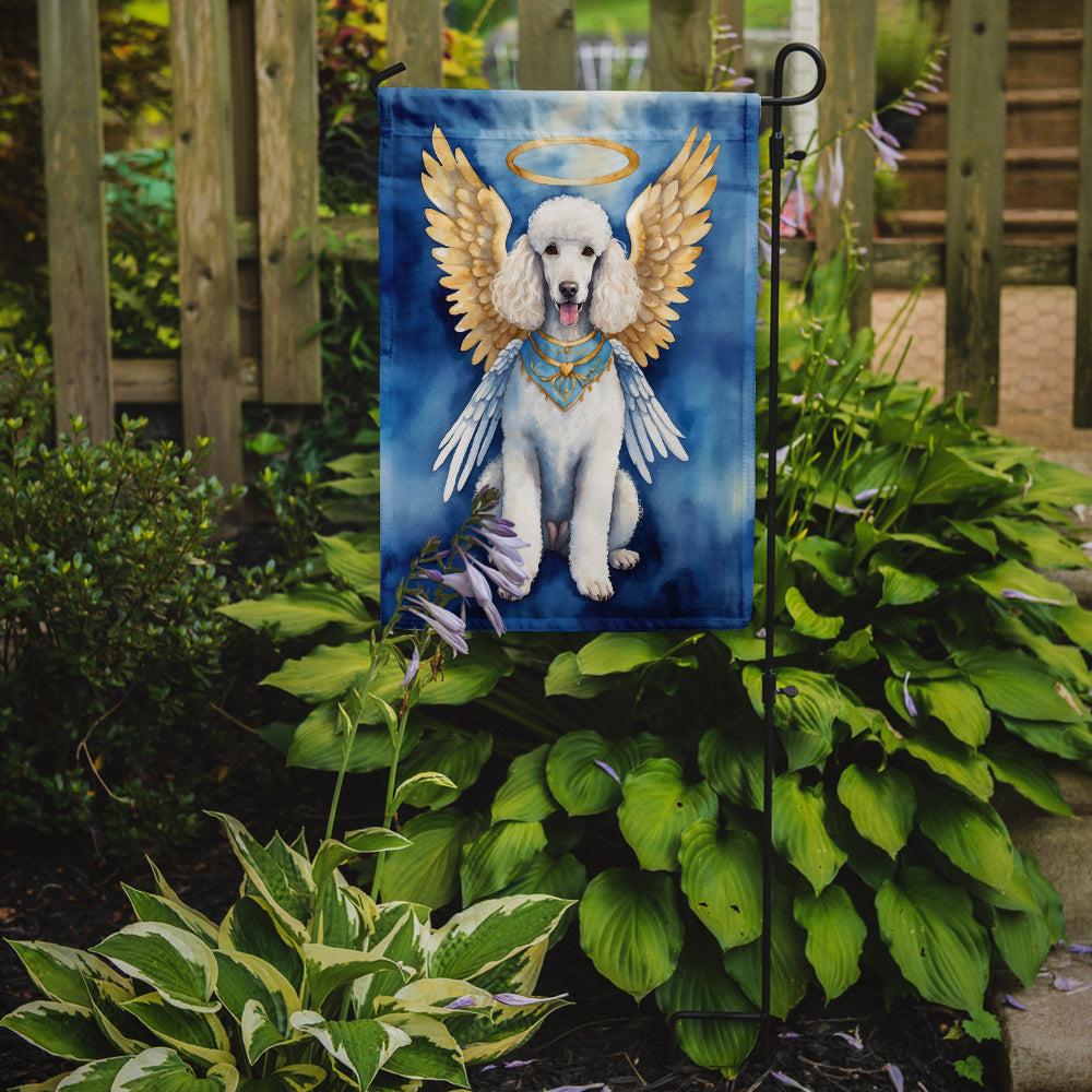White Poodle My Angel Garden Flag – Memorial or Christmas Dog Angel Decor