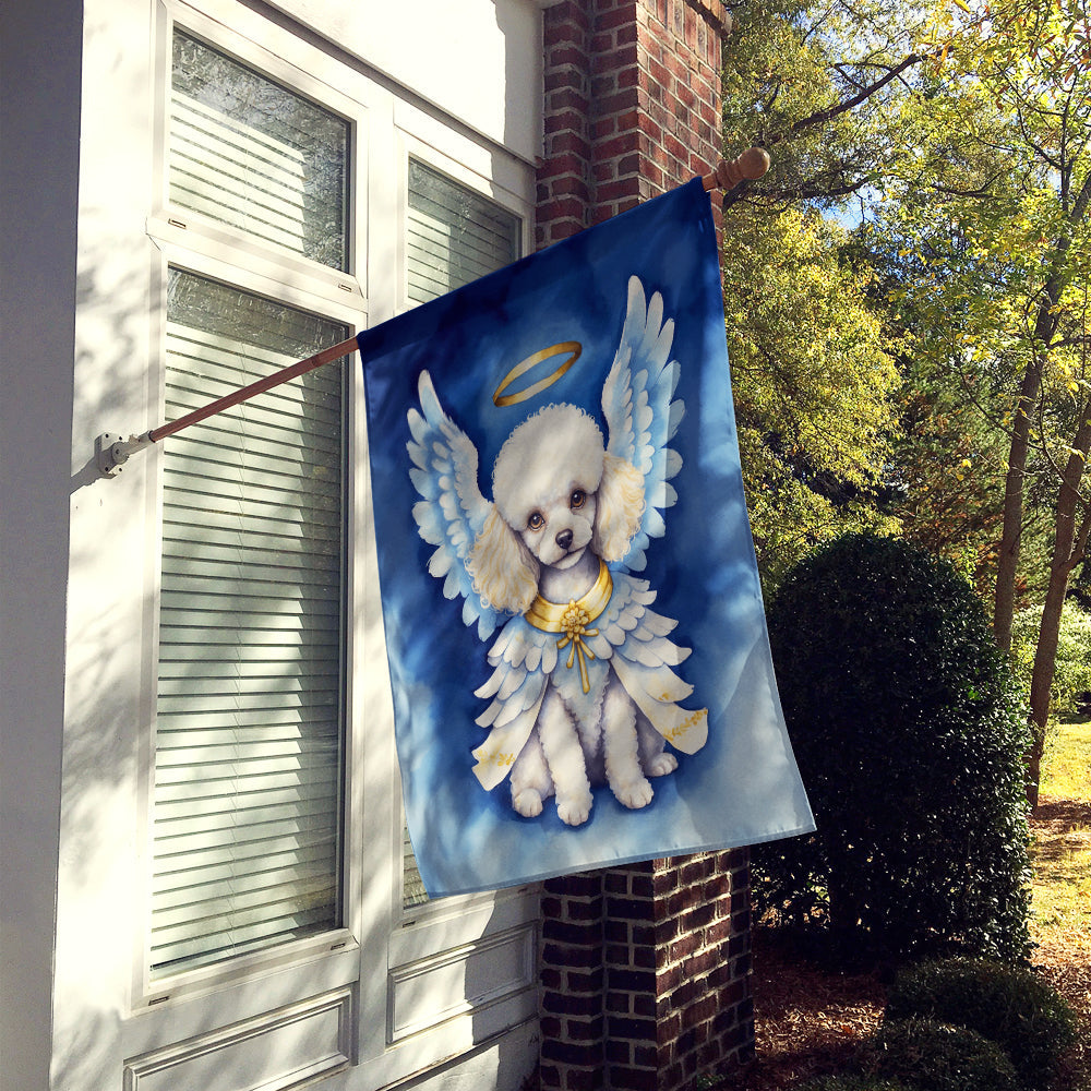 White Poodle My Angel House Flag
