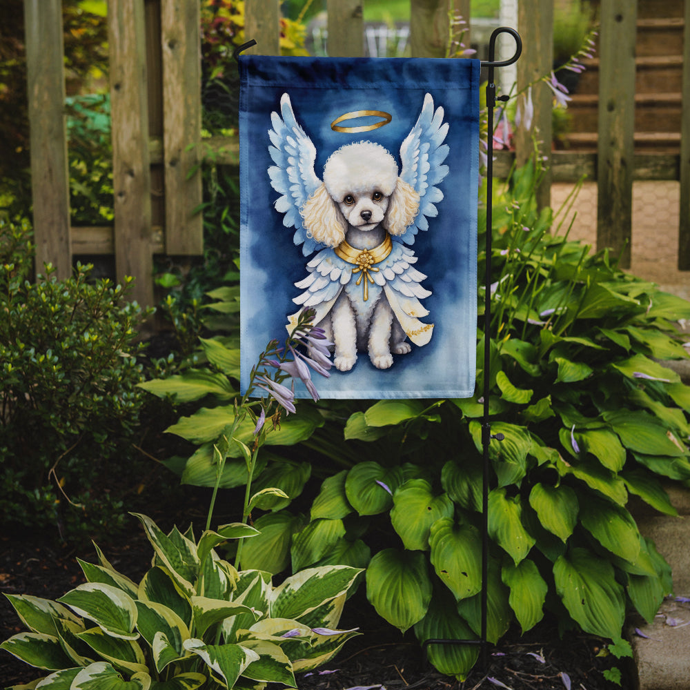 White Poodle My Angel Garden Flag – Memorial or Christmas Dog Angel Decor
