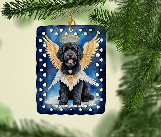 Portuguese Water Dog My Angel Porcelain Ornament